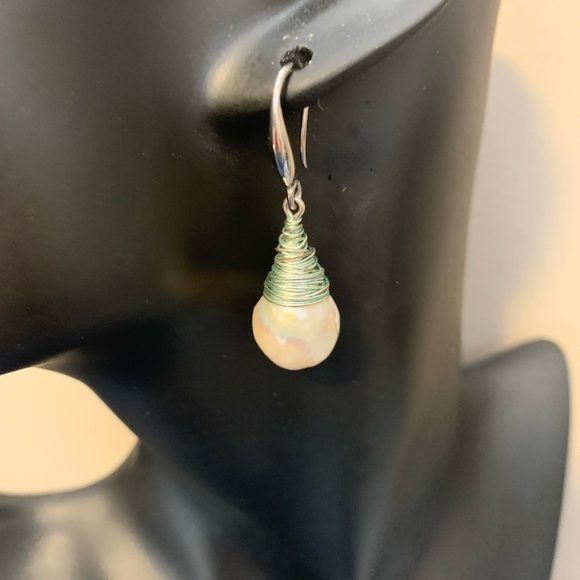 Jewelry - 2/$19 Silver Tone Earrings with Large Baroque Pearl